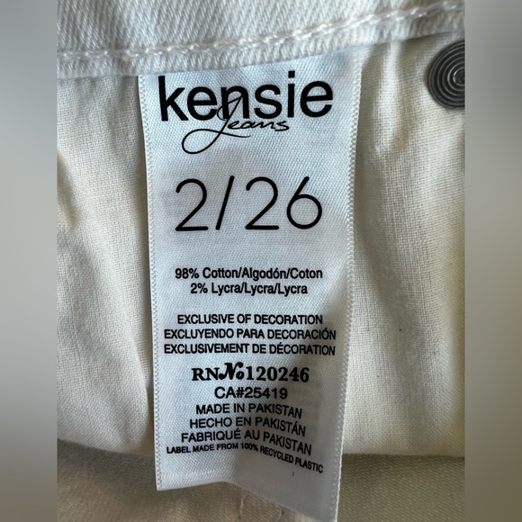 🤍 EUC KENSIE JEANS White Denim Shorts with Cuffed Hem | Women’s Size 2 / 26 - Picture 7 of 9